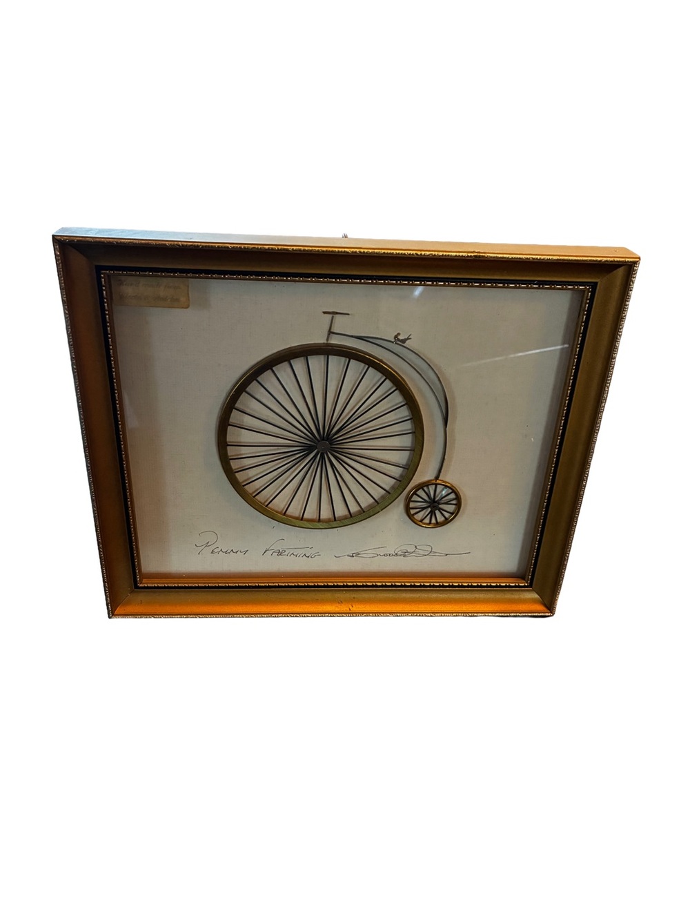 Vintage Fine Craft Design Penny Farthing Clock Part Steampunk Art 9x11 - Picture 2 of 4